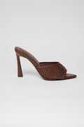 GOLDEN TOUCH – Mule Tacón Alto con Detalles Dorados