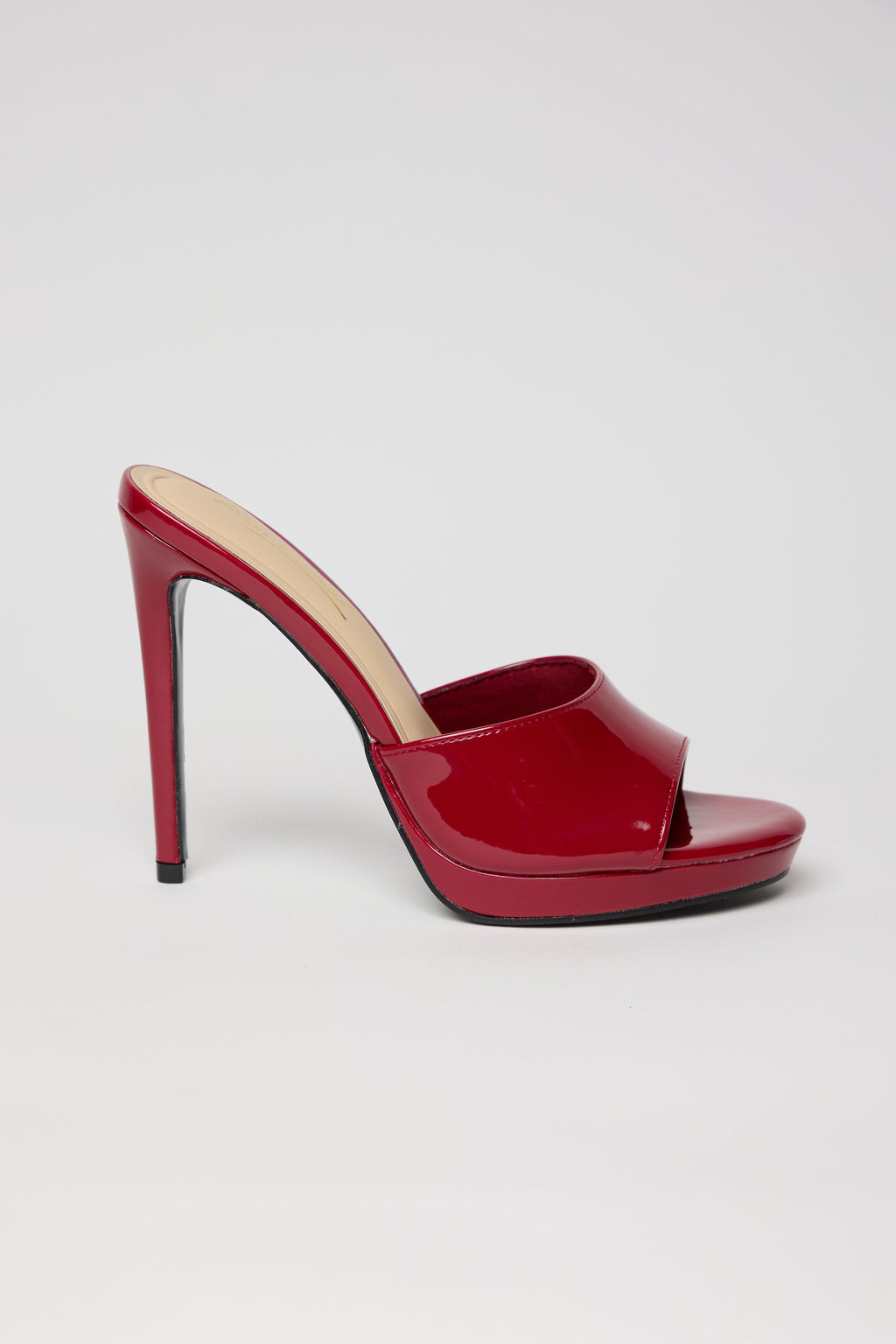 RED ICON – Sandalia Mule Tacón Alto en Rojo Charol
