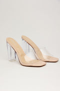 CLEAR ICON – Mule Tacón Alto Transparente