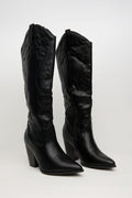 COWGIRL NOIR – Bota Western Negra Tacón Medio