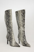 SNAKE QUEEN – Bota Alta Tacón con Print Animal