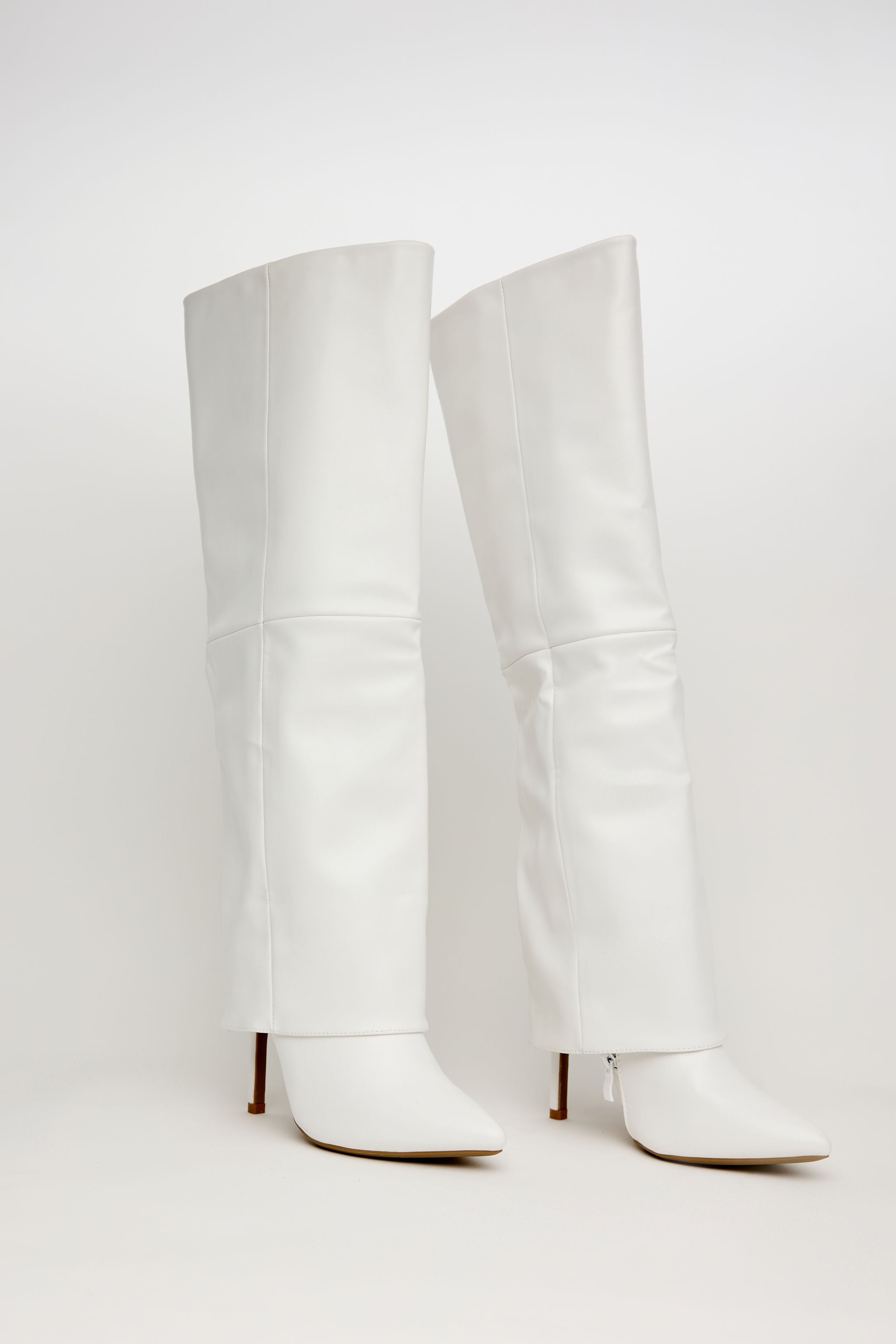 WHITE ICON – Bota Alta Tacón en Blanco